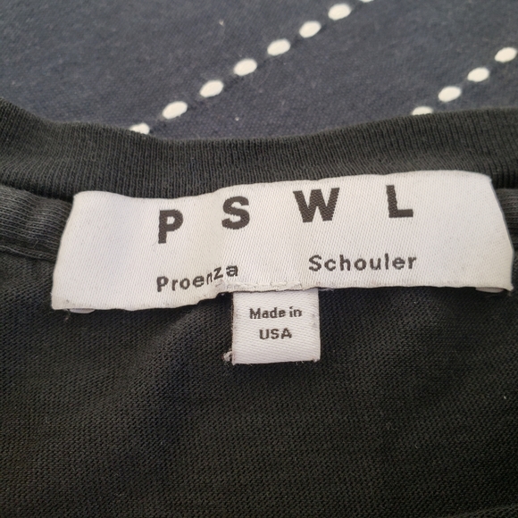 Proenza Schouler PSWL Tie Dye Long Sleeve T-Shirt Black White Size Large - Picture 4 of 7